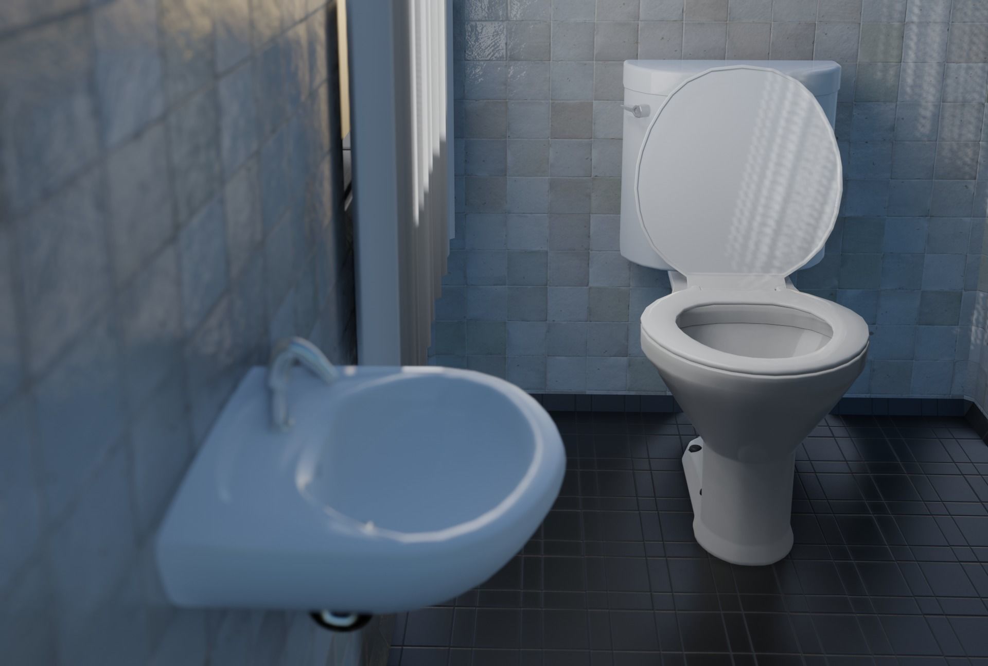 Simple Washroom and  Low-poly 3D model_5