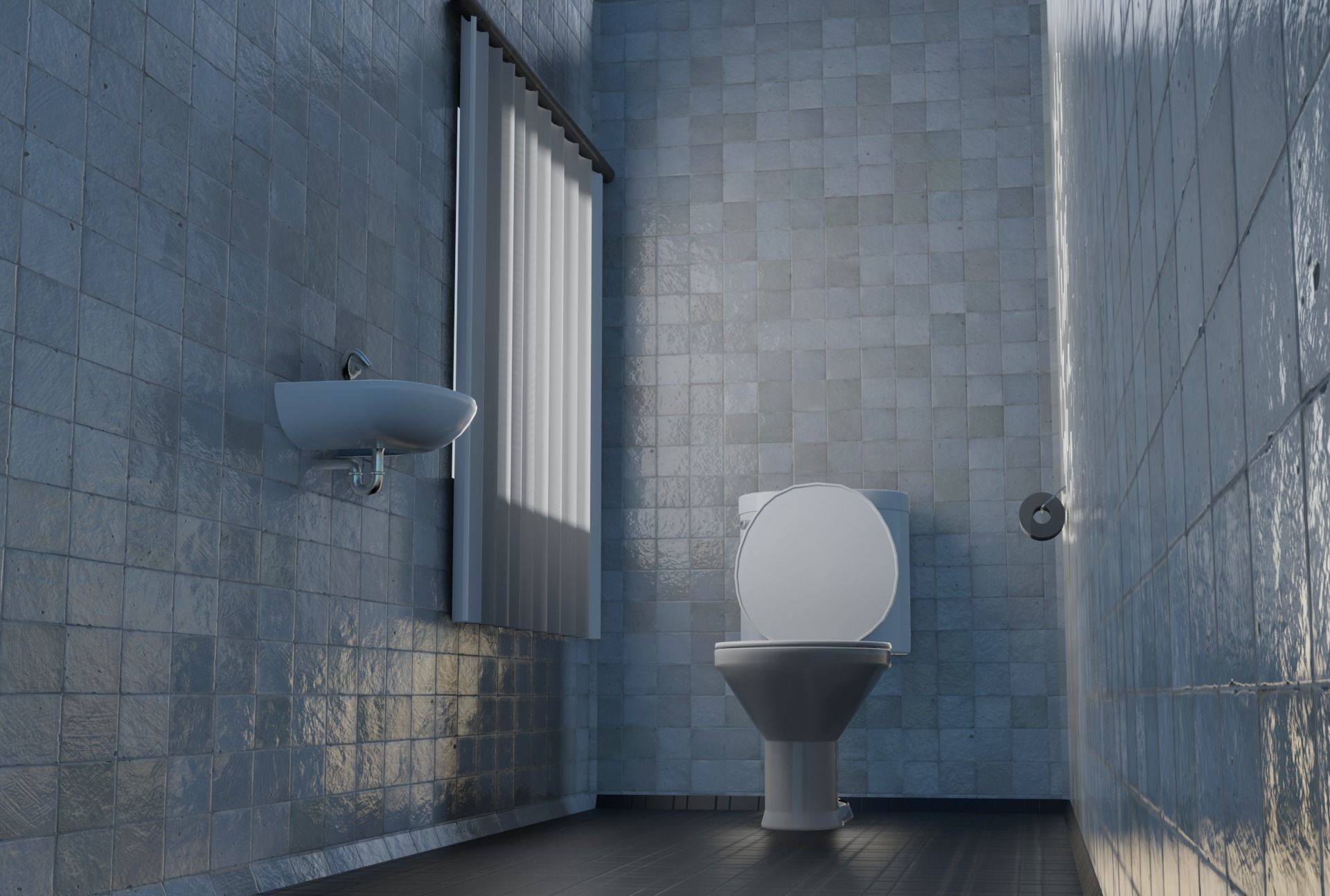 Simple Washroom and  Low-poly 3D model_4