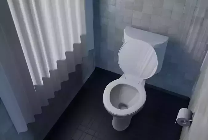 Simple Washroom and  Low-poly 3D model