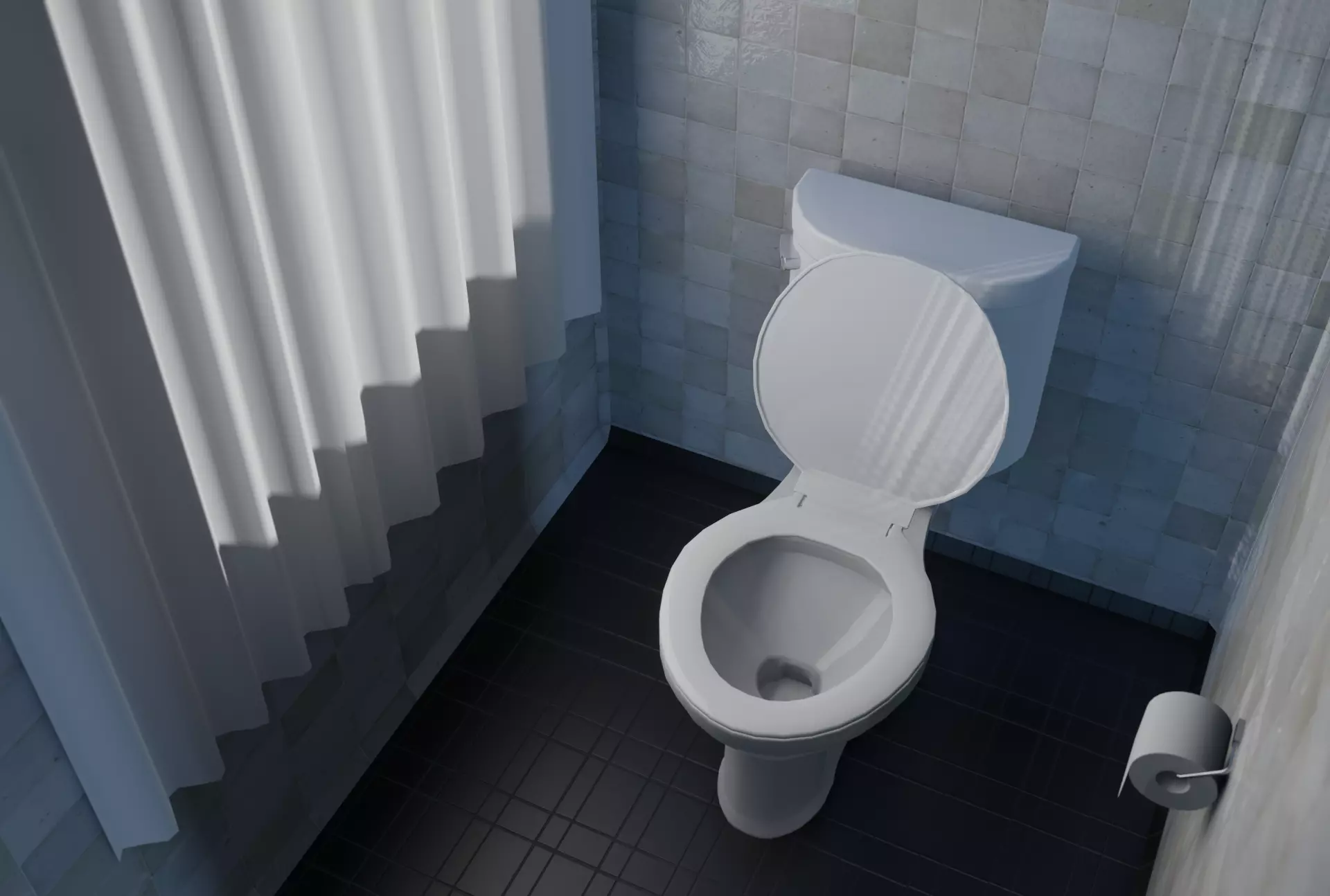 Simple Washroom and  Low-poly 3D model_0