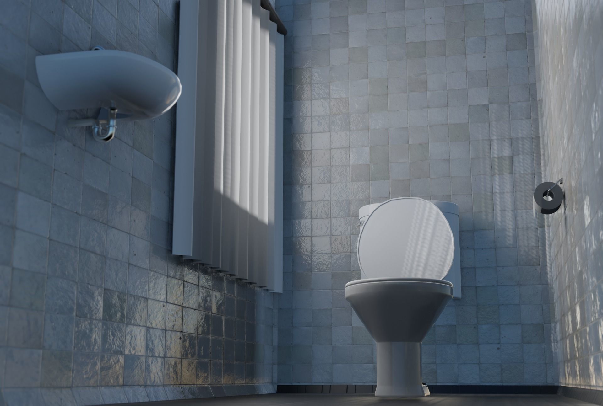 Simple Washroom and  Low-poly 3D model_7