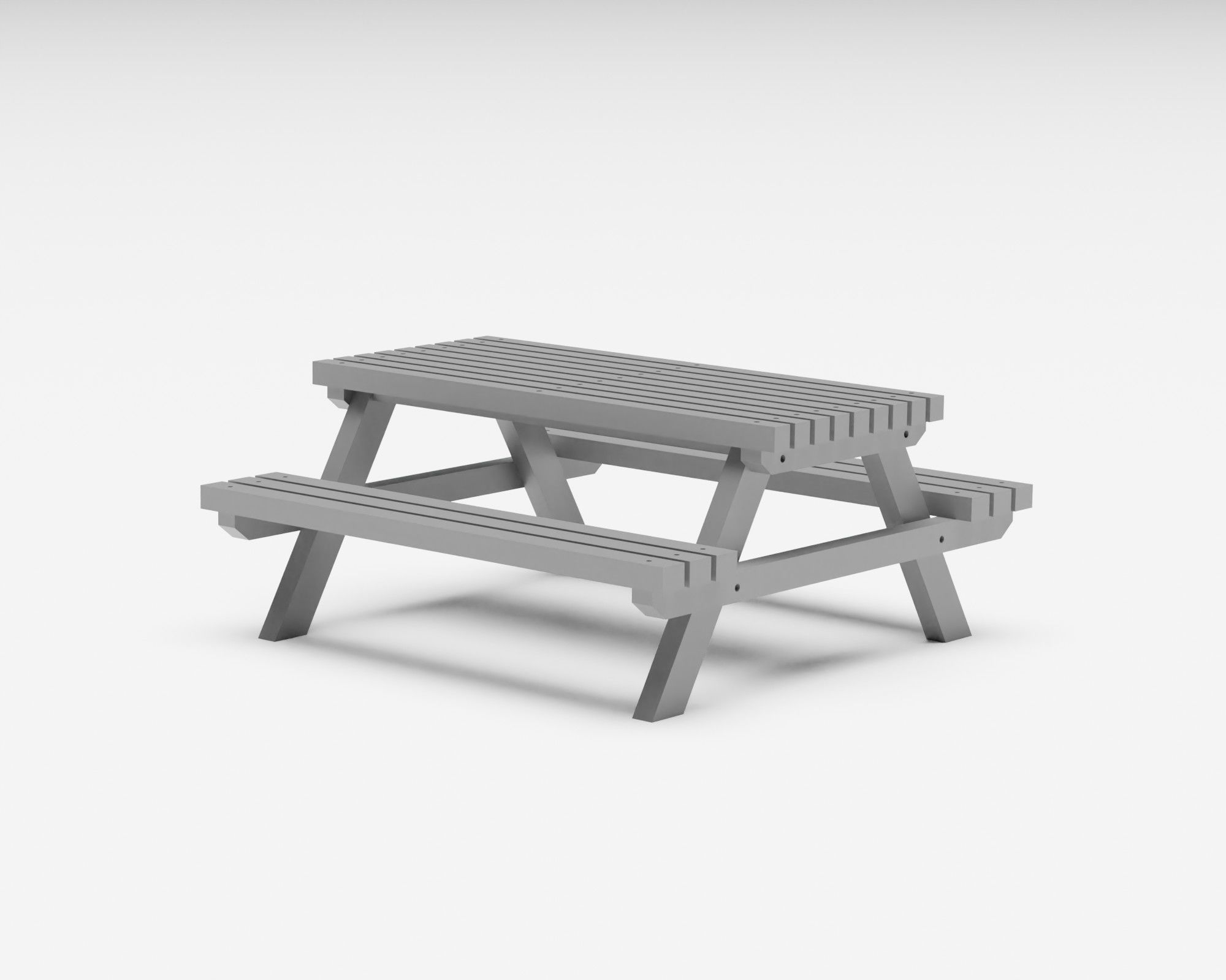 Park benches pack - benches picnic tables and gazebo H0 scale 3D print model_8