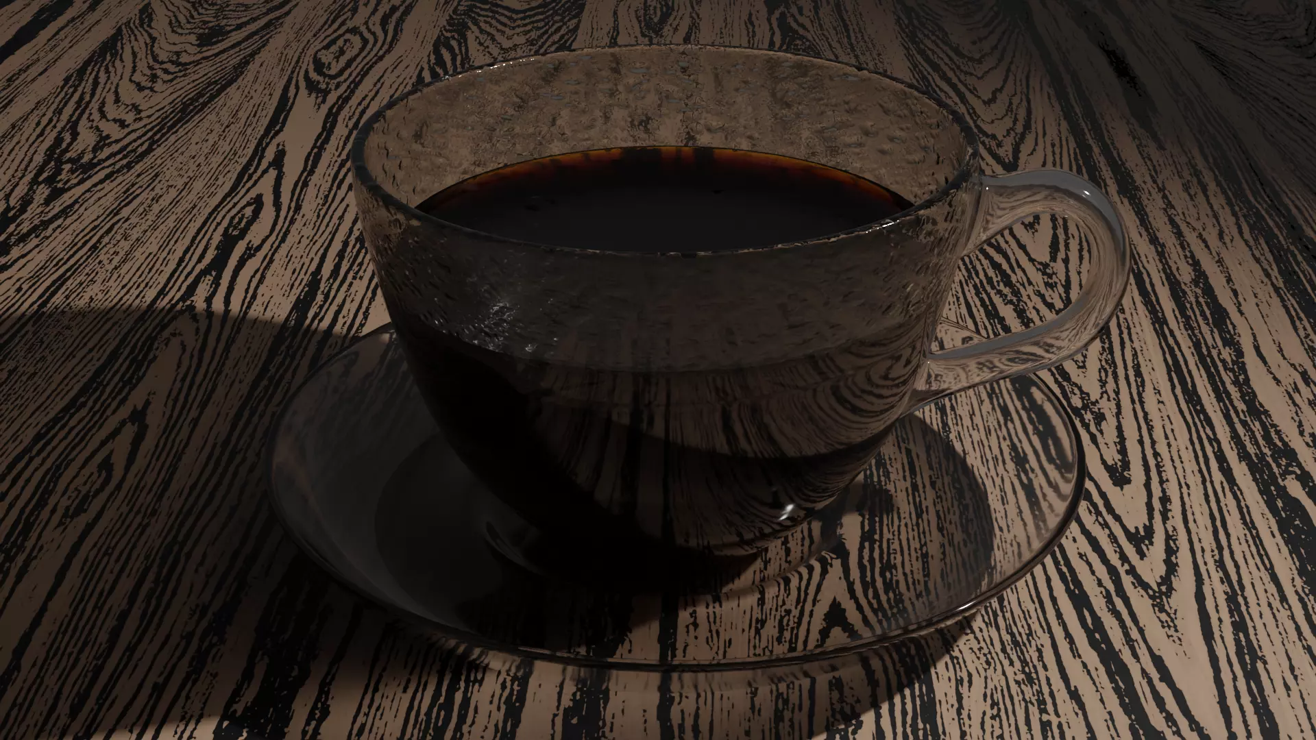 Mug of freshly brewed coffee Low-poly 3D model_0