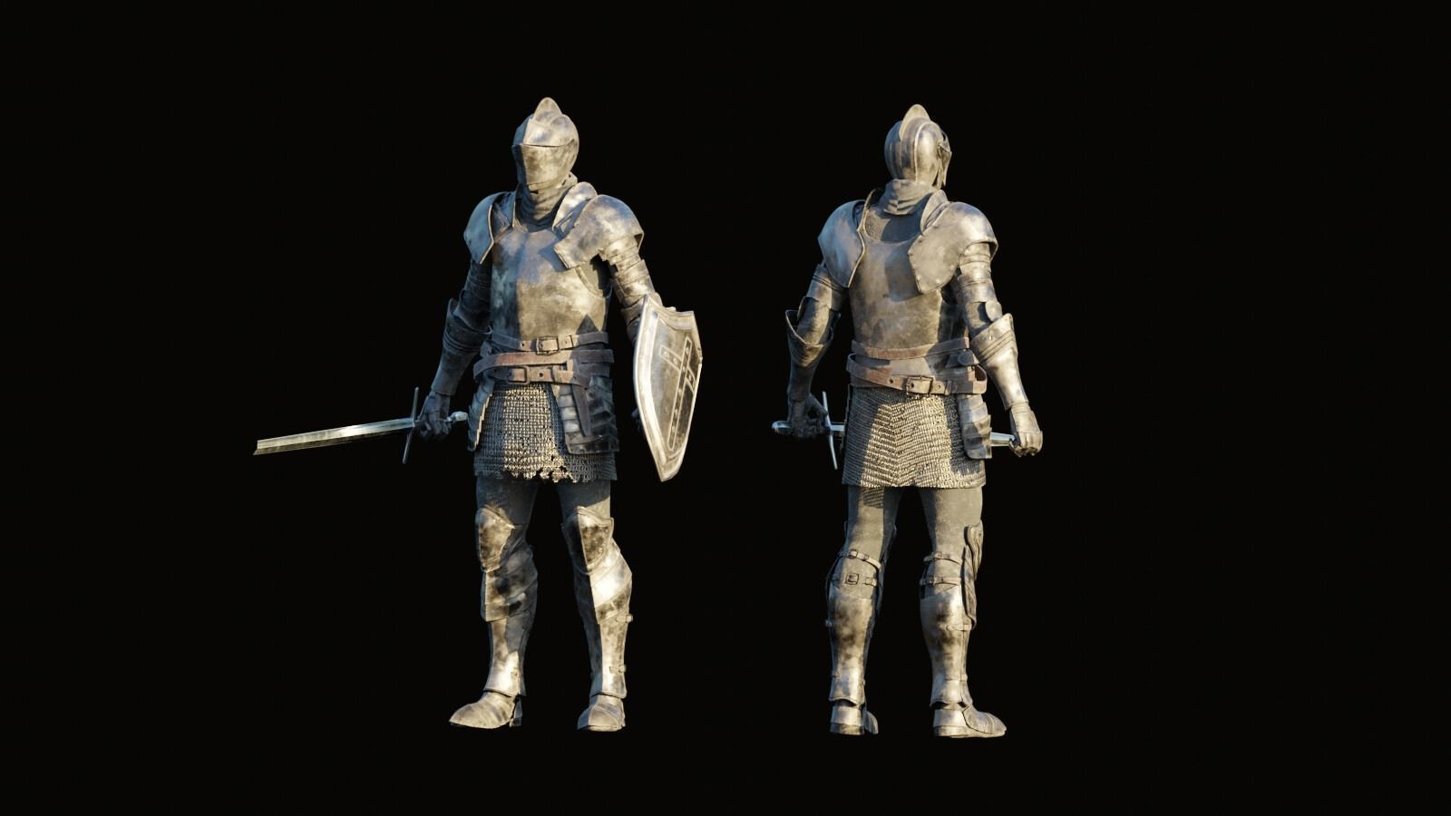 game-ready rigged realistic medieval knight vol2 Low-poly 3D model_7
