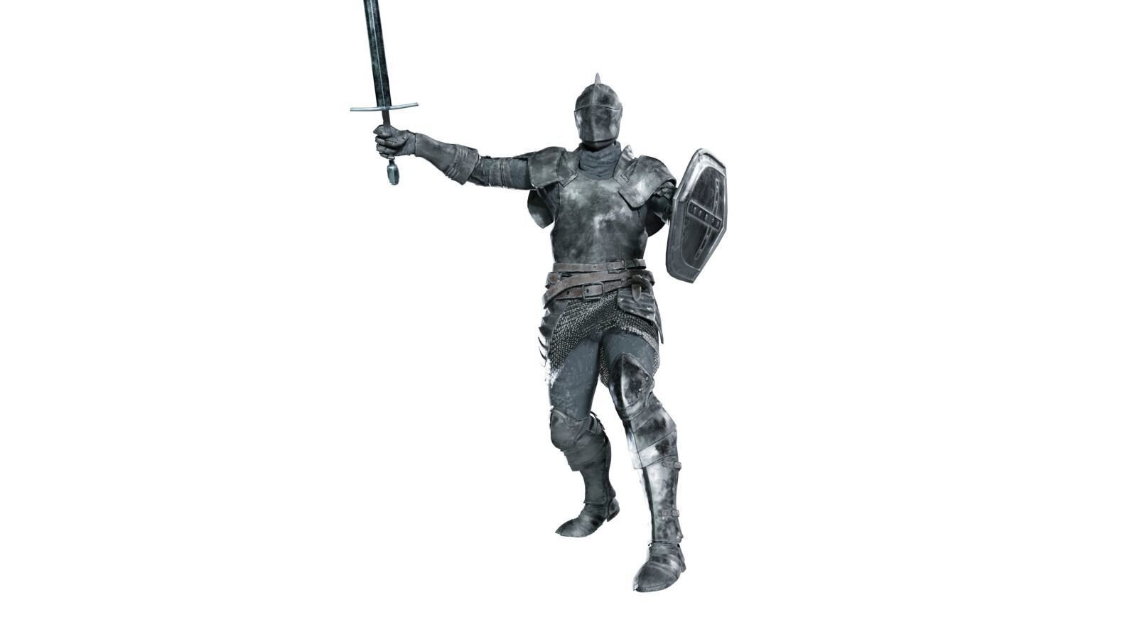 game-ready rigged realistic medieval knight vol2 Low-poly 3D model_14
