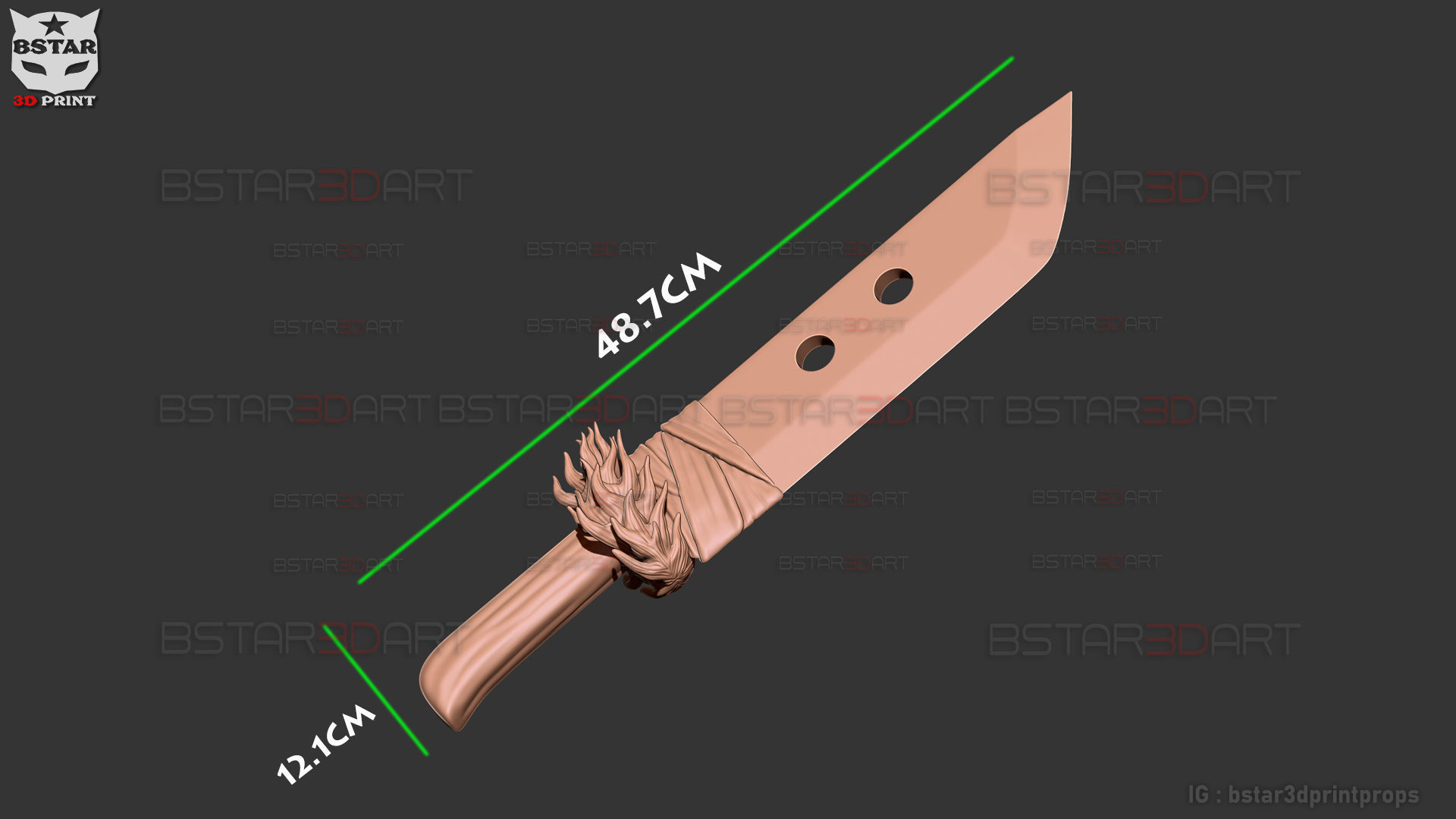 Slaugher Demon Blade - Yuji Itadori Weapon - Jujutsu Kaisen 3D print model_18