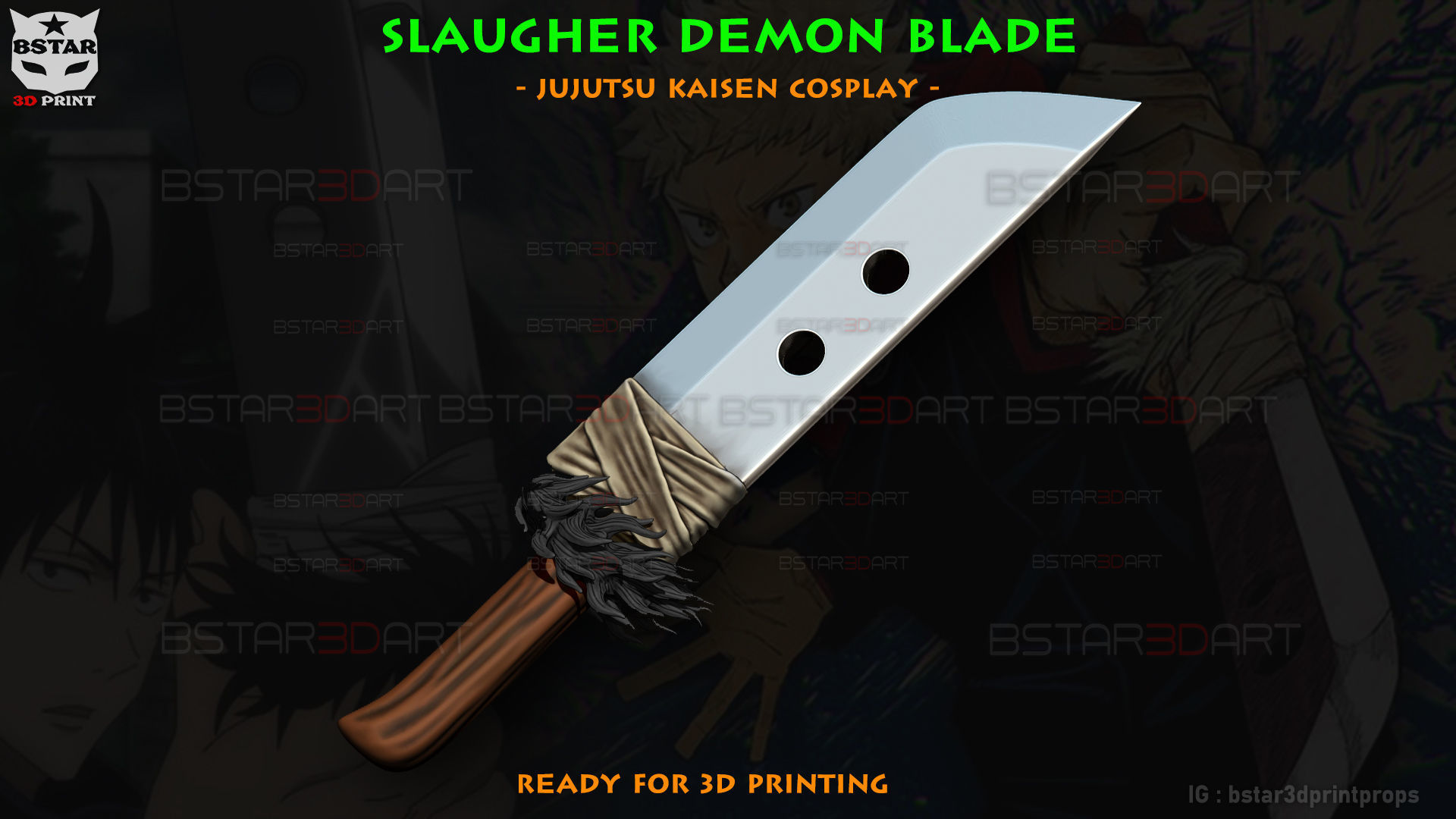 Slaugher Demon Blade - Yuji Itadori Weapon - Jujutsu Kaisen 3D print model_1