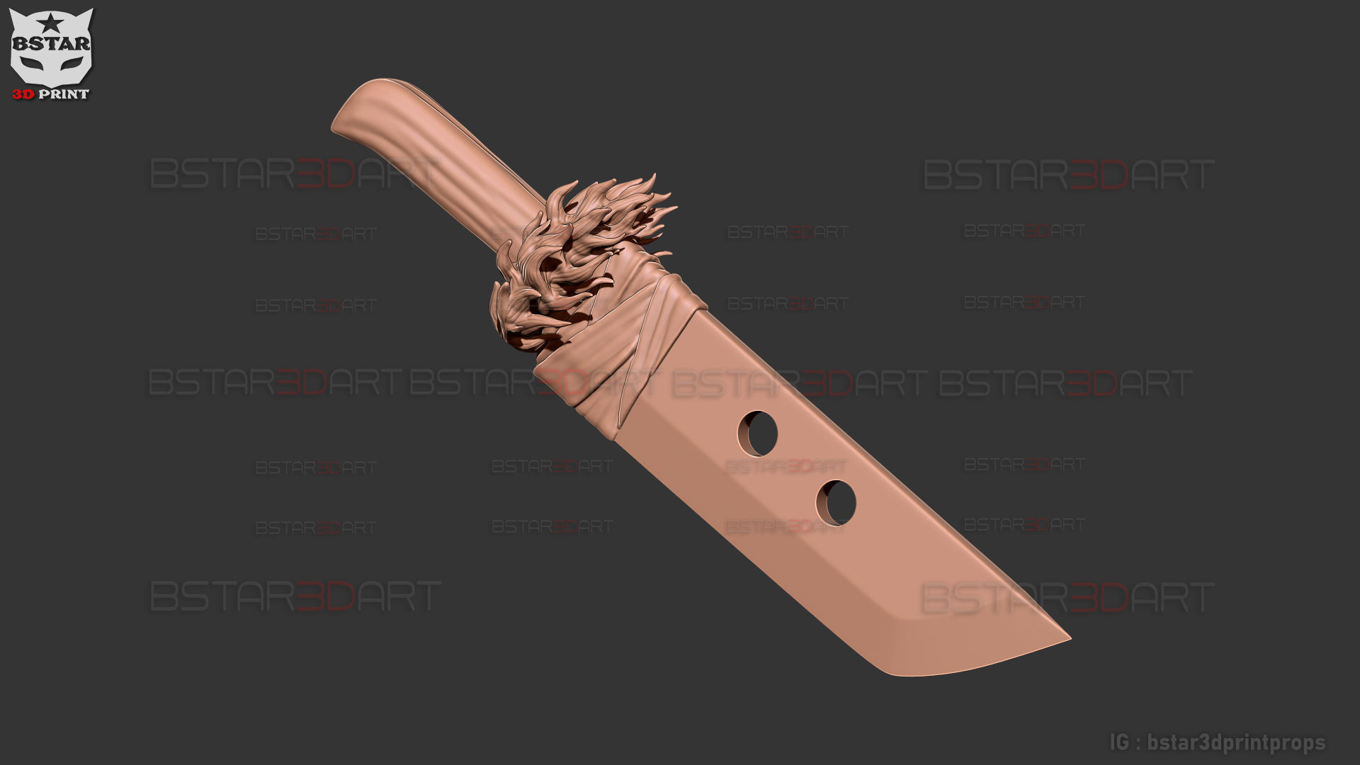 Slaugher Demon Blade - Yuji Itadori Weapon - Jujutsu Kaisen 3D print model_15