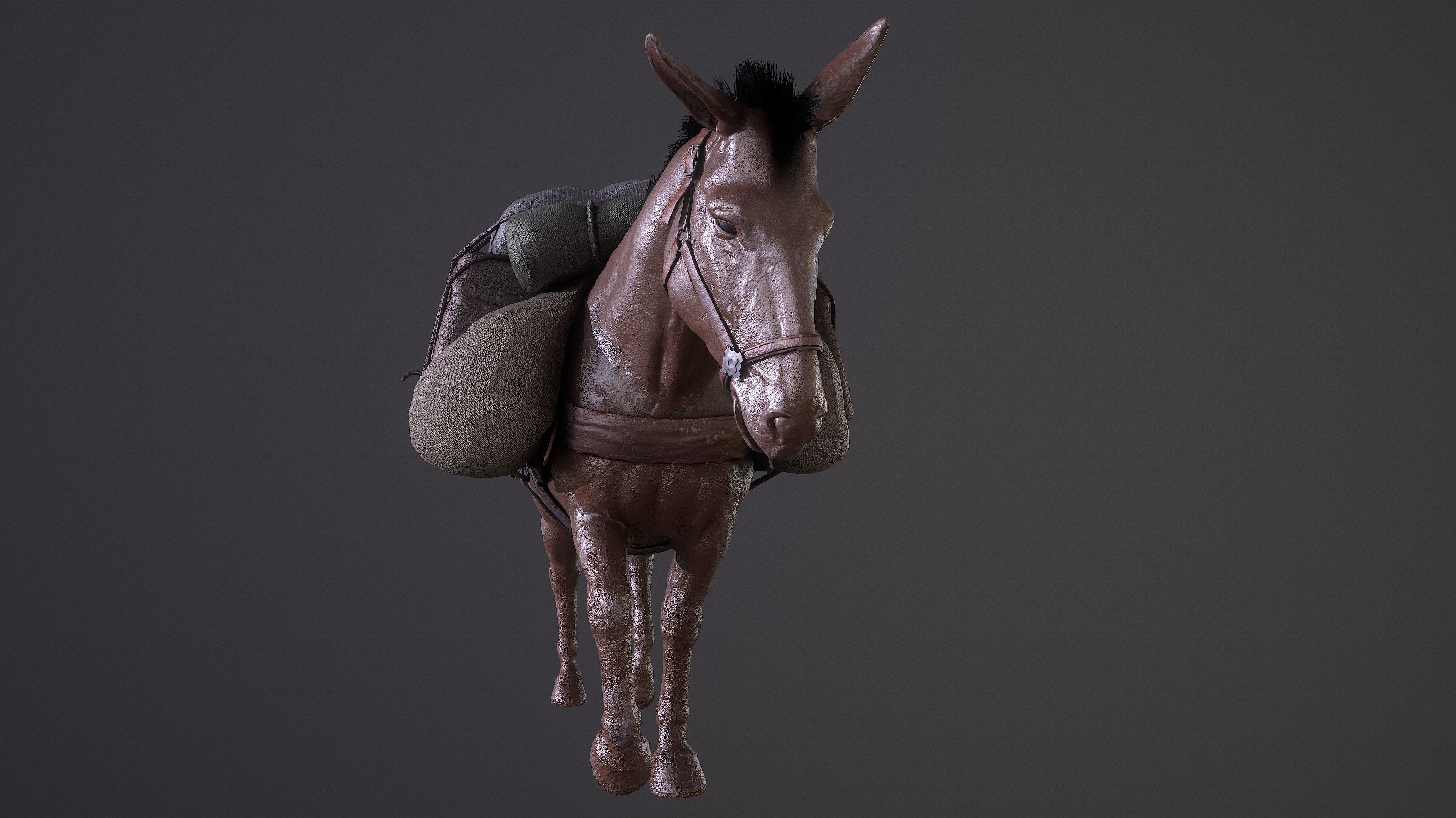 Mule  A Tale of Endurance and Adaptability Low-poly 3D model_2