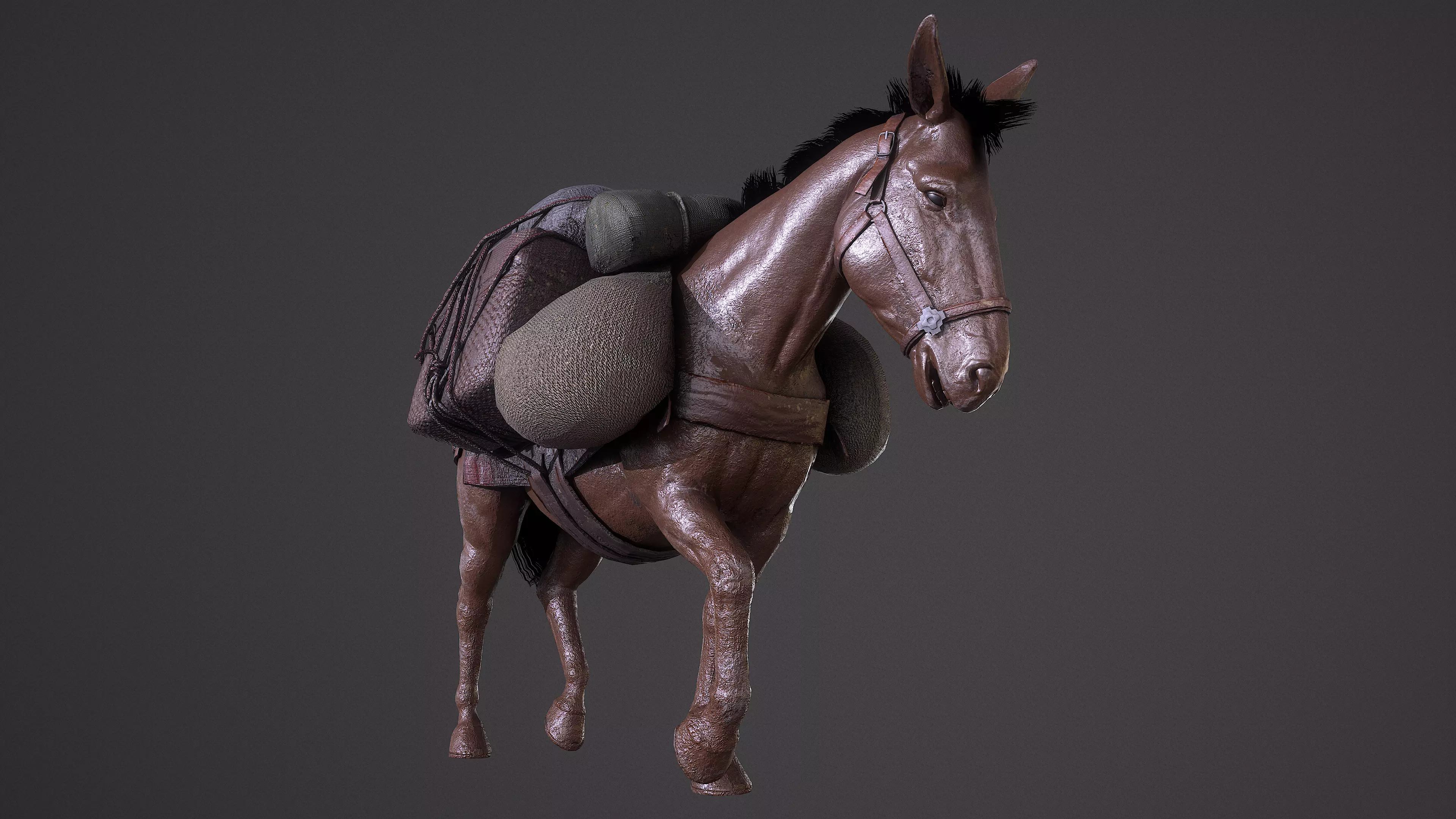 Mule  A Tale of Endurance and Adaptability Low-poly 3D model_0