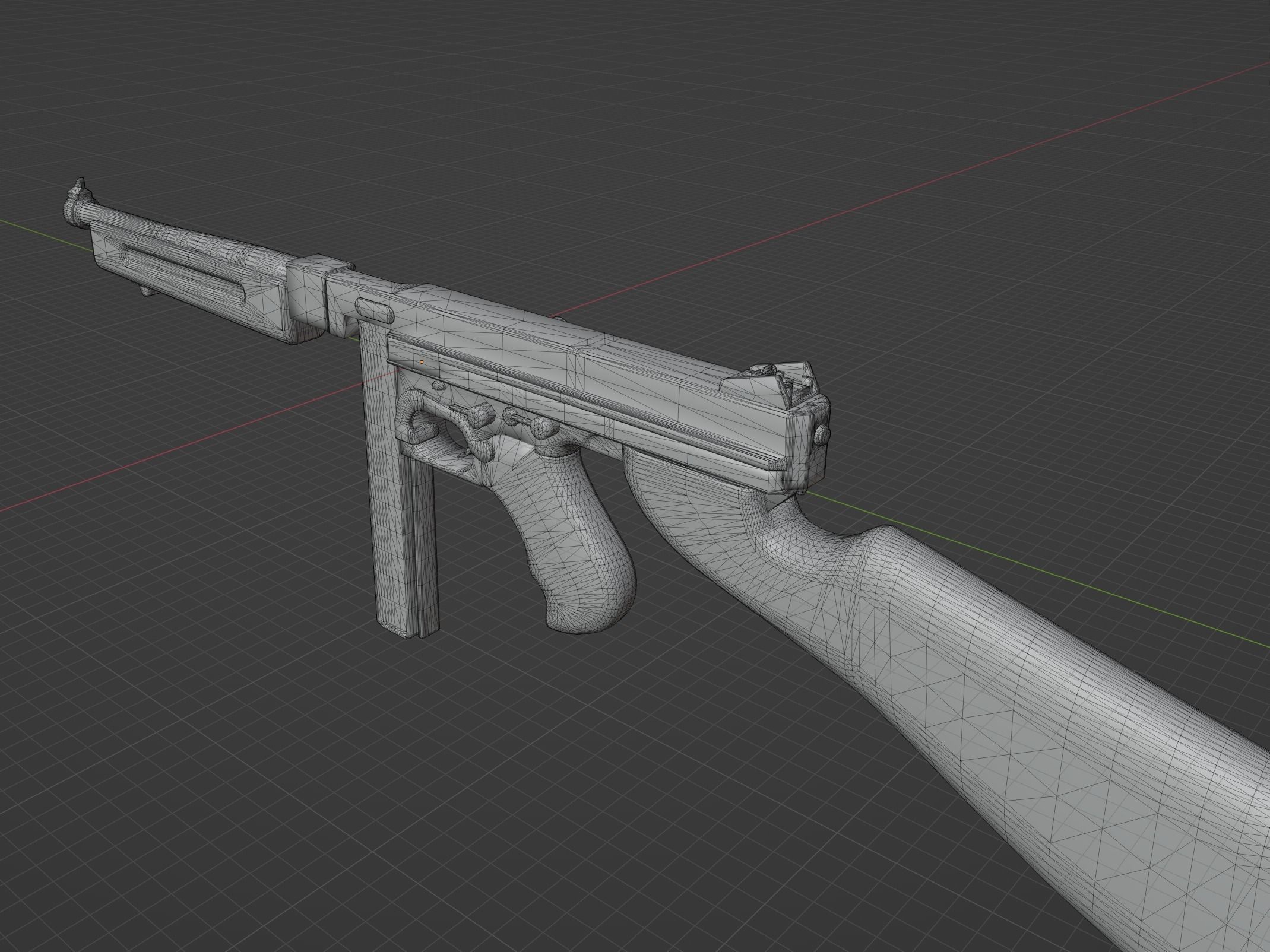 Thompson M1A1 Low-poly 3D model_8