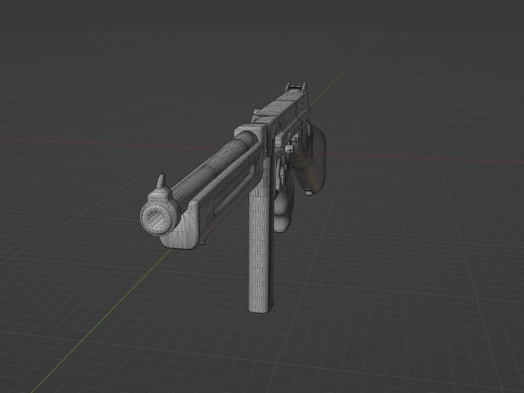 Thompson M1A1 Low-poly 3D model_7