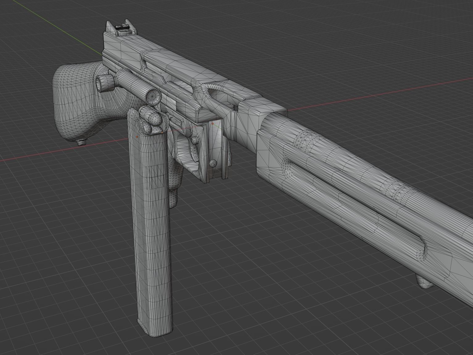 Thompson M1A1 Low-poly 3D model_10