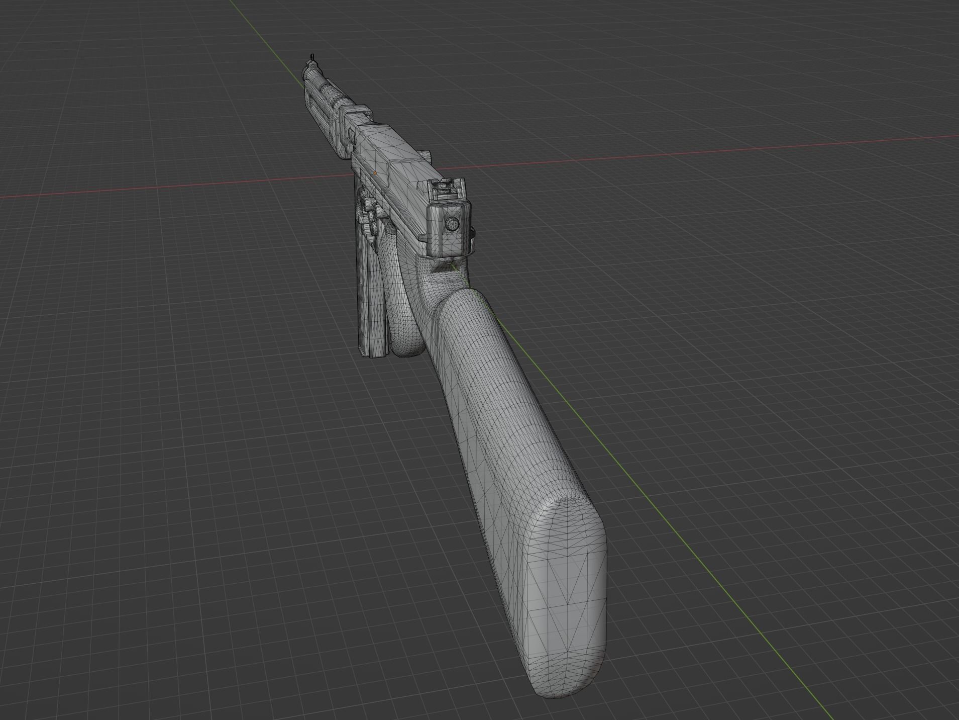 Thompson M1A1 Low-poly 3D model_3