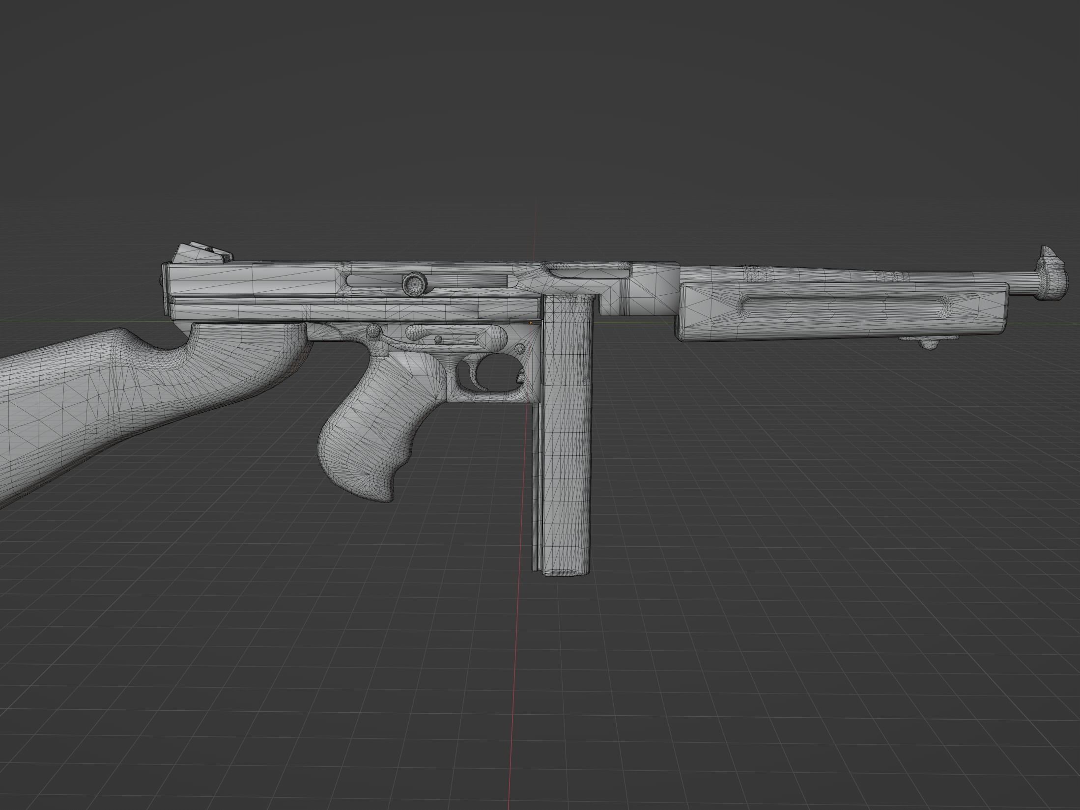 Thompson M1A1 Low-poly 3D model_5