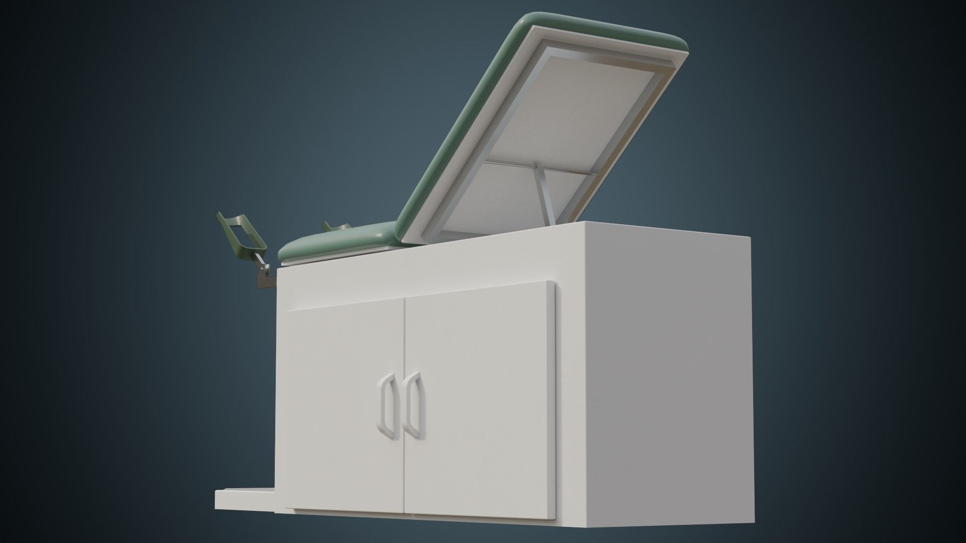 Exam Table 1A Low-poly 3D model_3