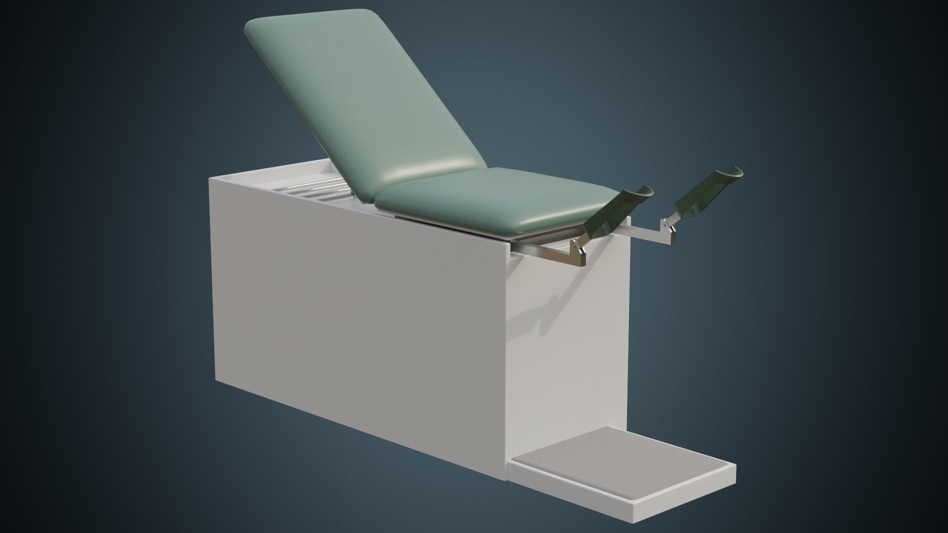 Exam Table 1A Low-poly 3D model_1