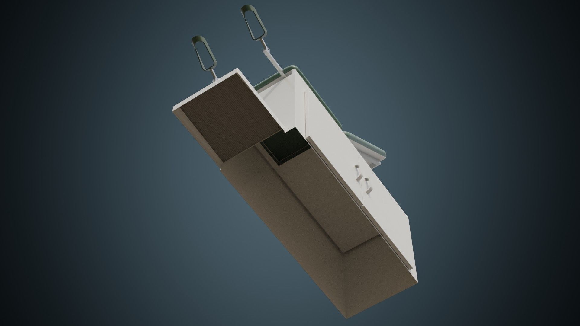 Exam Table 1A Low-poly 3D model_4
