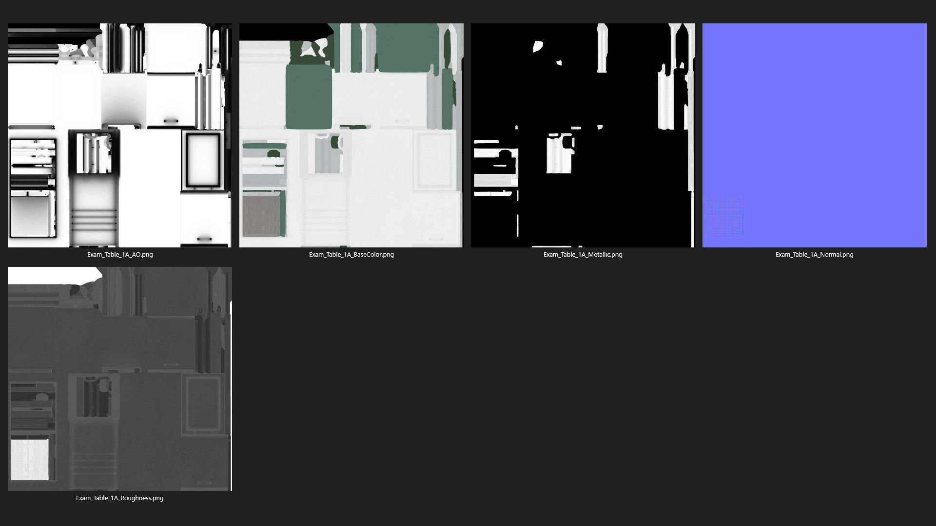 Exam Table 1A Low-poly 3D model_8
