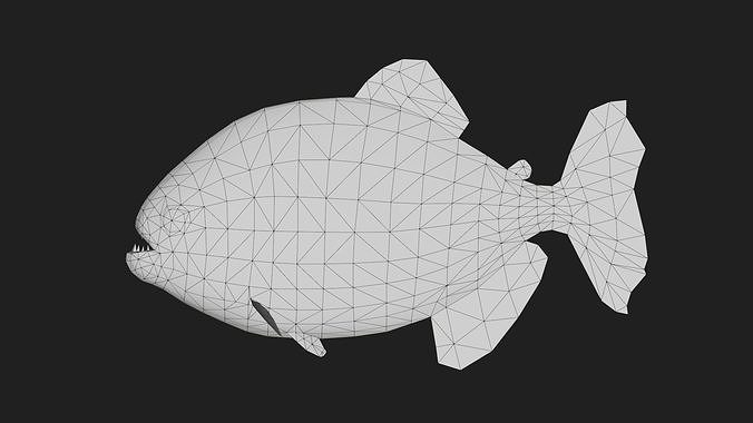 Redpiranha Low-poly 3D model 2