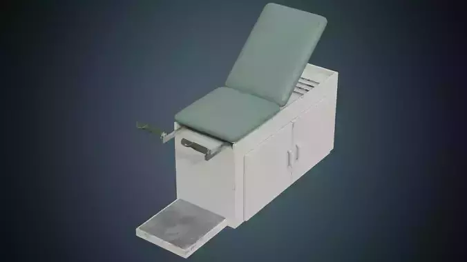 Exam Table 1B Low-poly 3D model