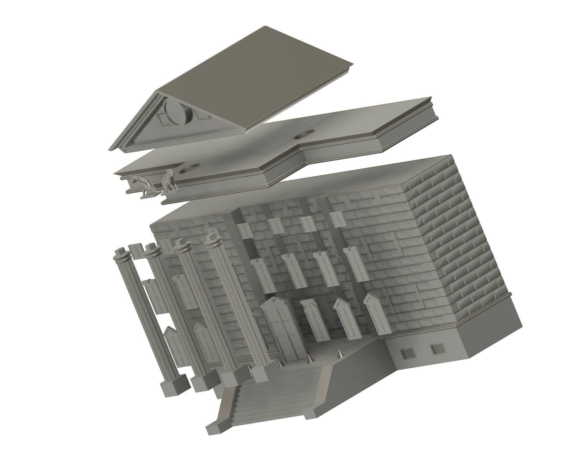 Hill Valley Town Hall Back to the future Movie Kit 3D print model_4