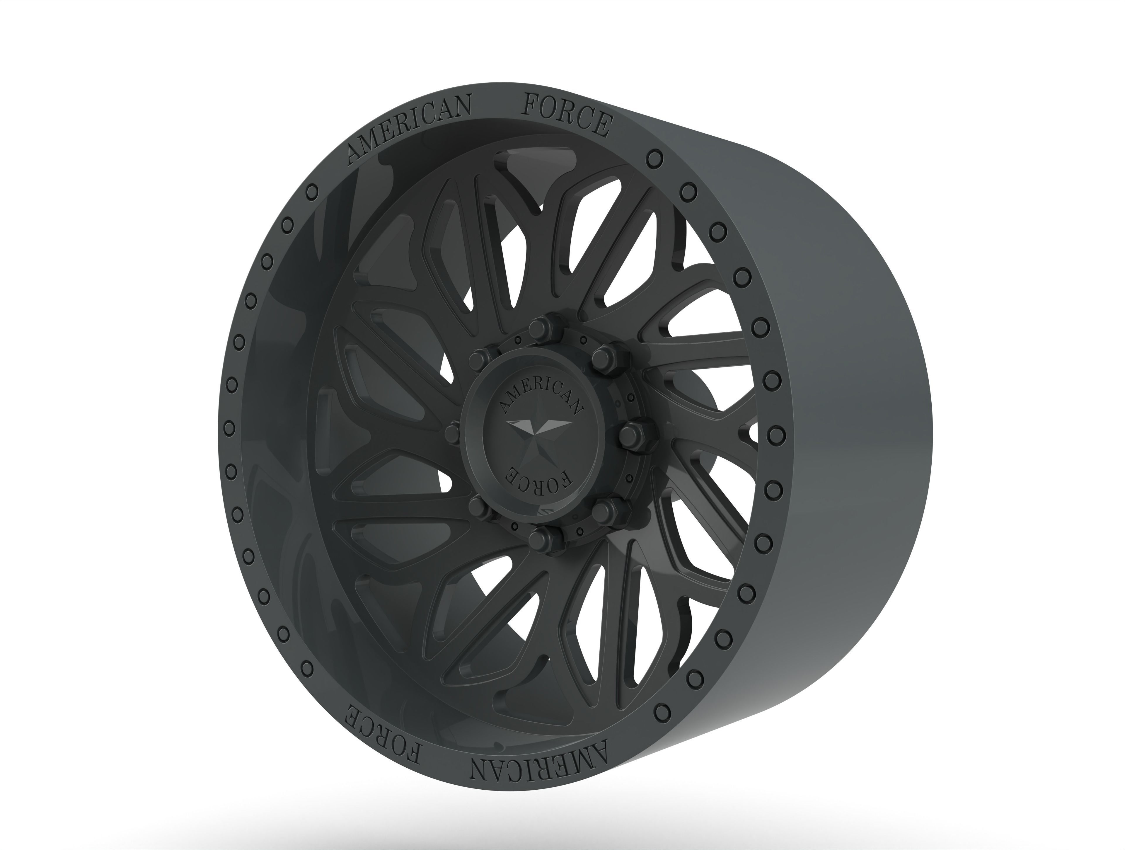 airless article tire with american force wheel 3D print model_6