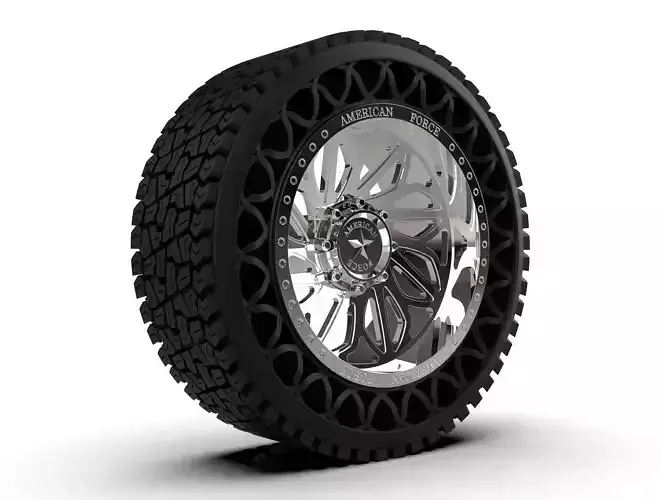 airless article tire with american force wheel