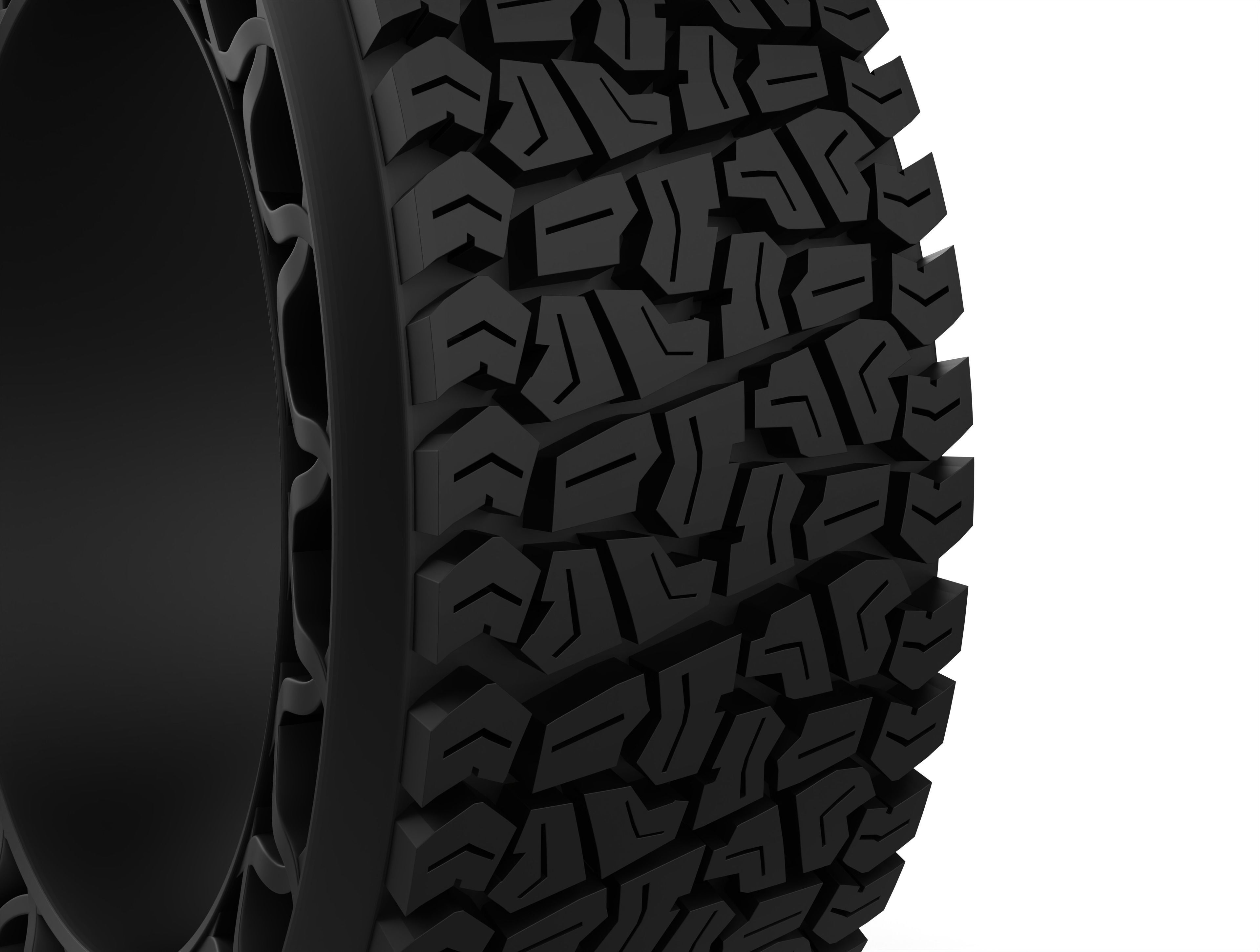 airless article tire with american force wheel 3D print model_5