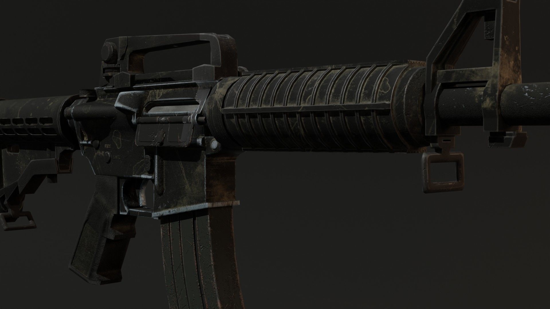 Assault Rifle M15 Low-poly 3D model_2