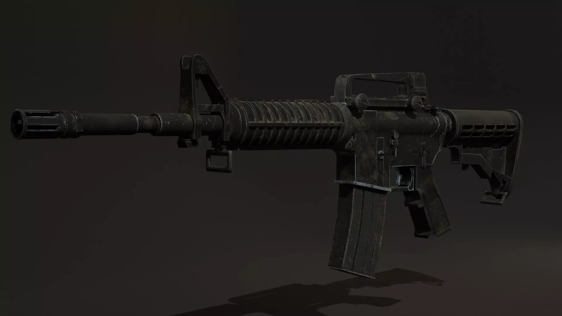 Assault Rifle M15 Low-poly 3D model_0