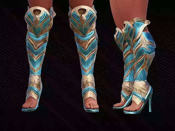 Leg Armor Roman Royal  female for game 