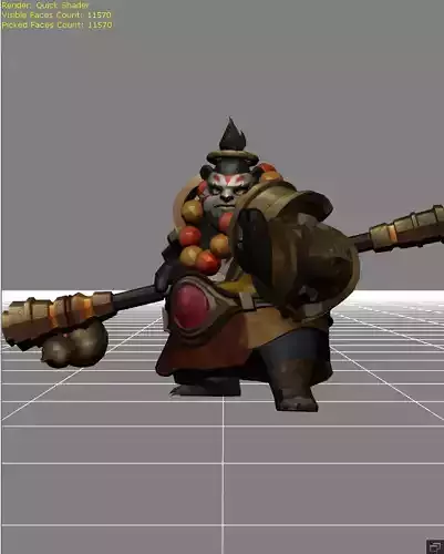 Akai Monk Skin Low-poly 3D model