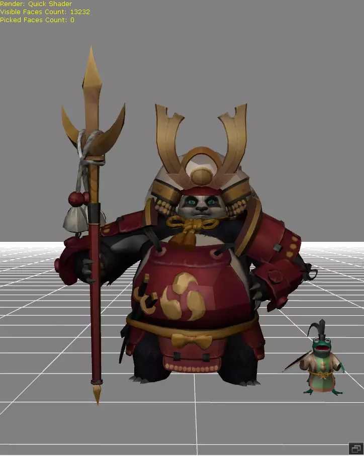 Akai Akazonae Samurai Skin Low-poly 3D model_0