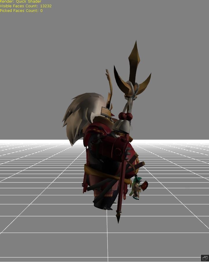 Akai Akazonae Samurai Skin Low-poly 3D model_1