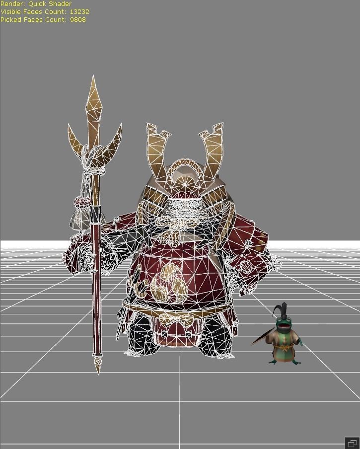 Akai Akazonae Samurai Skin Low-poly 3D model_4