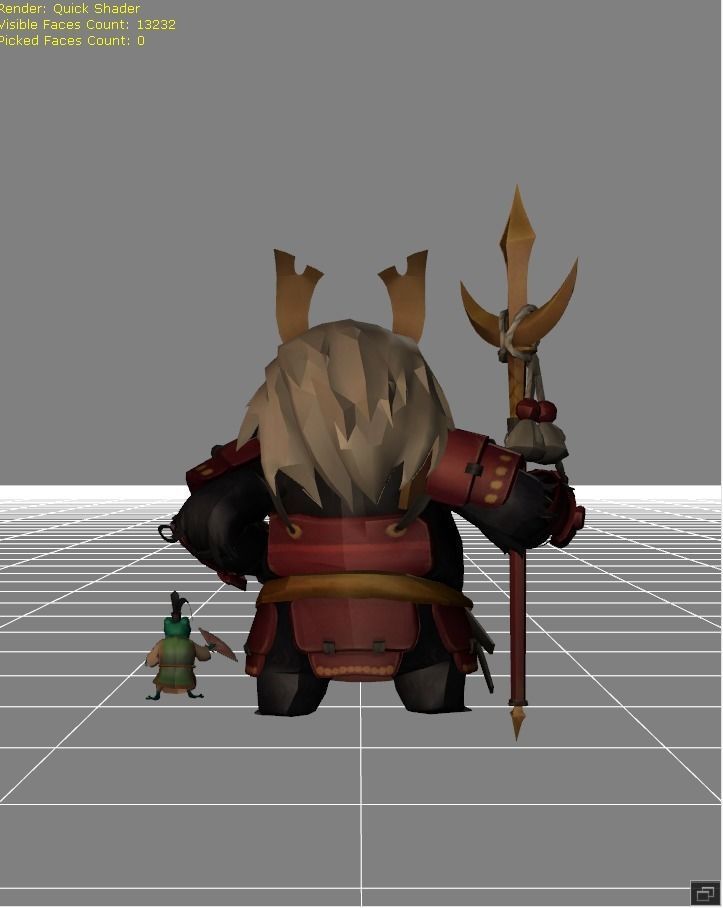 Akai Akazonae Samurai Skin Low-poly 3D model_3