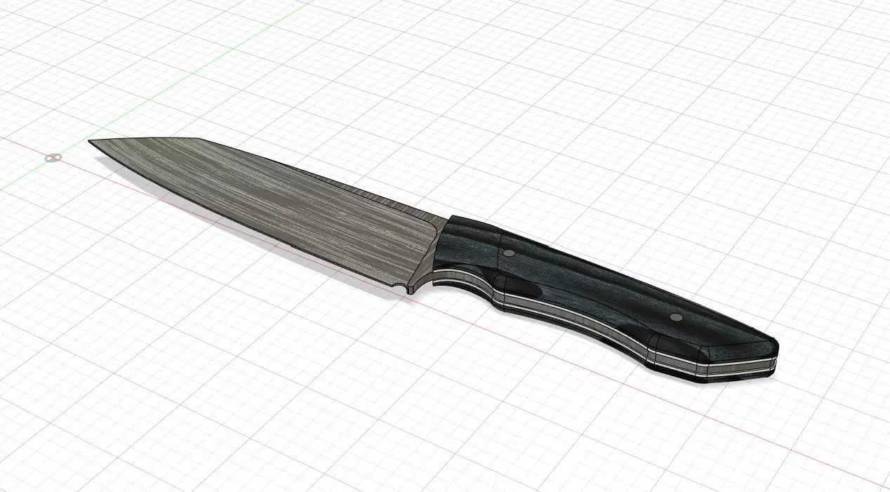 Kitchen chef cook knife for knife makers with PDF sheet 3D print model