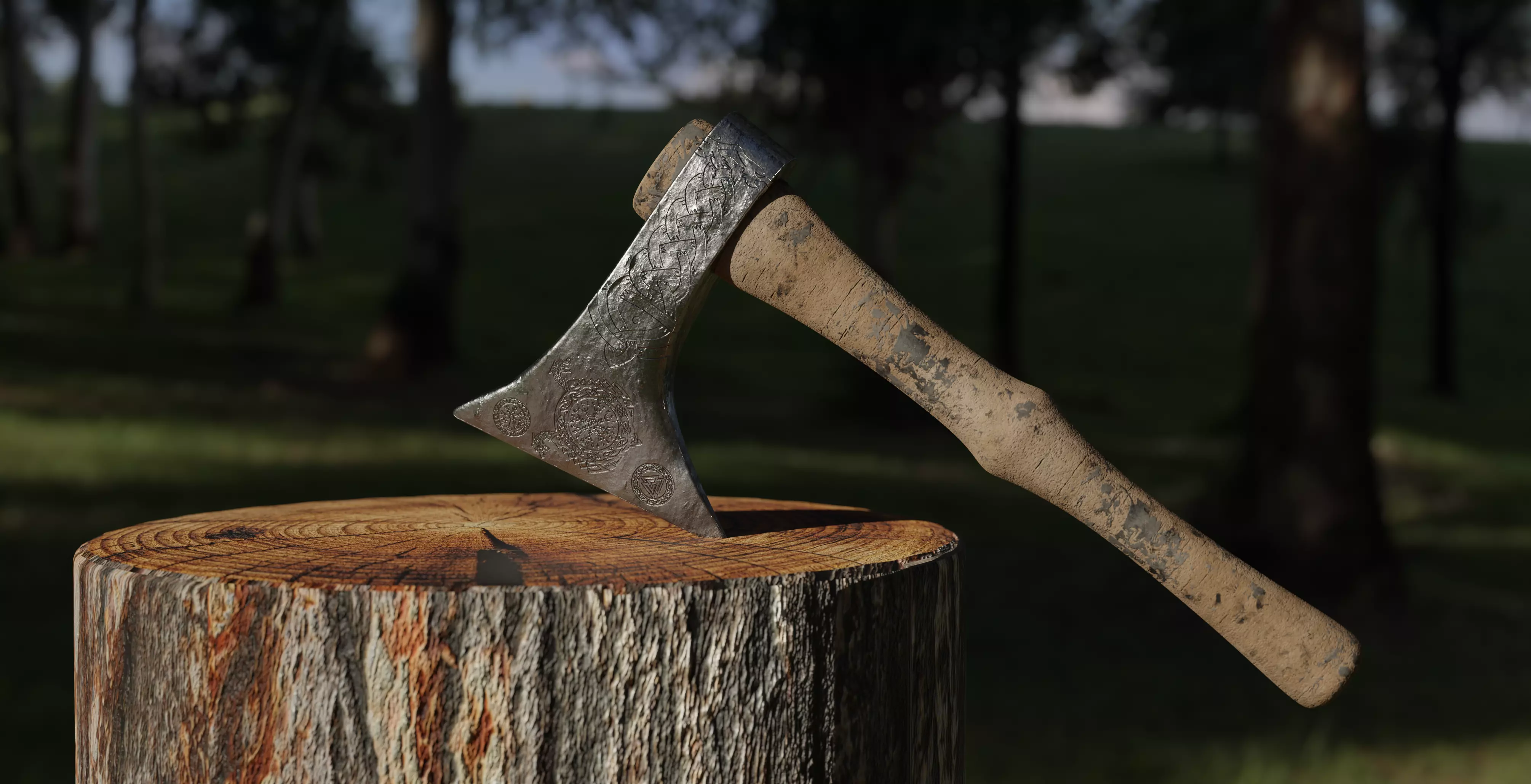 Viking Axe A 9th Century weapon 3D  Low-poly 3D model_0