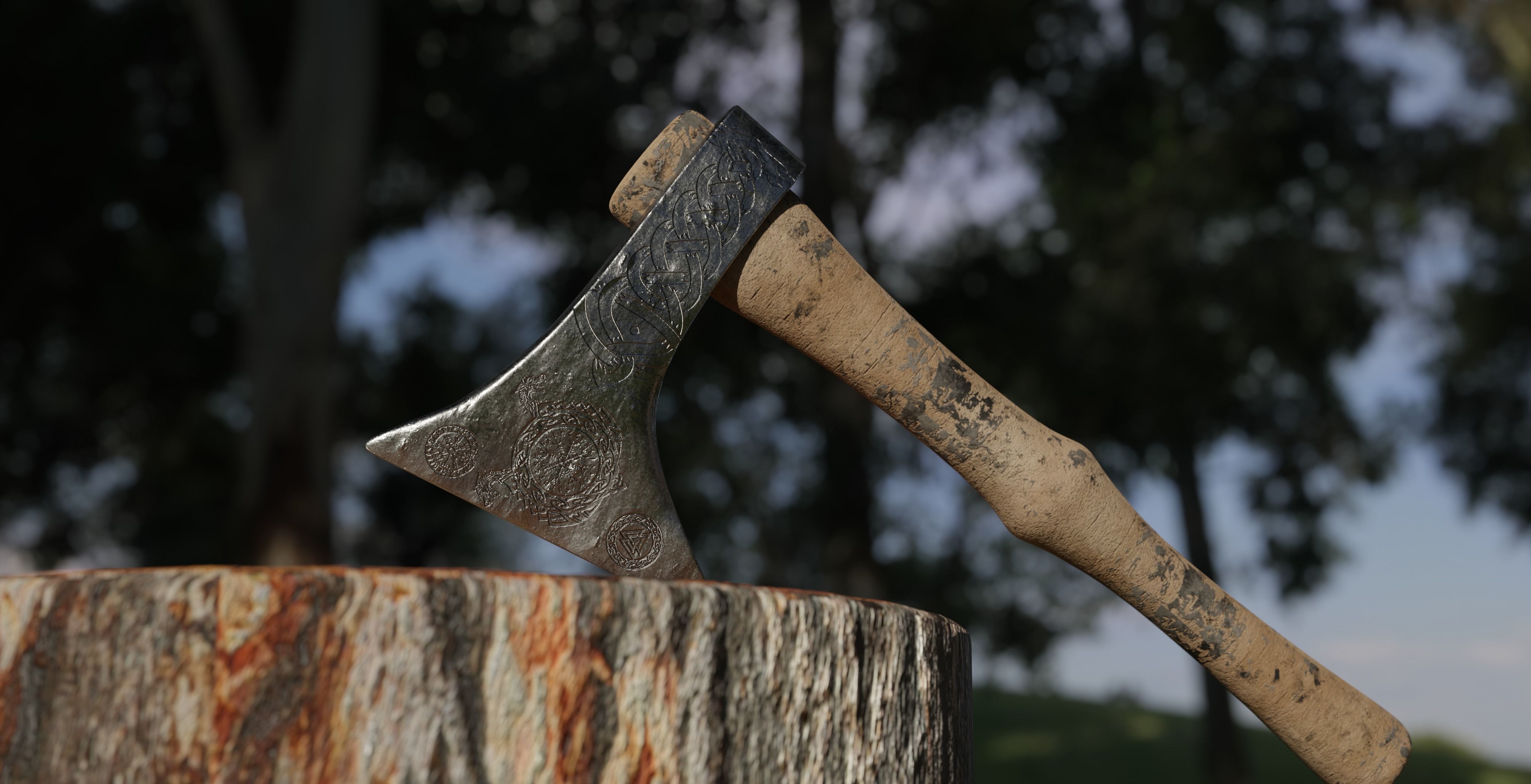 Viking Axe A 9th Century weapon 3D  Low-poly 3D model_2