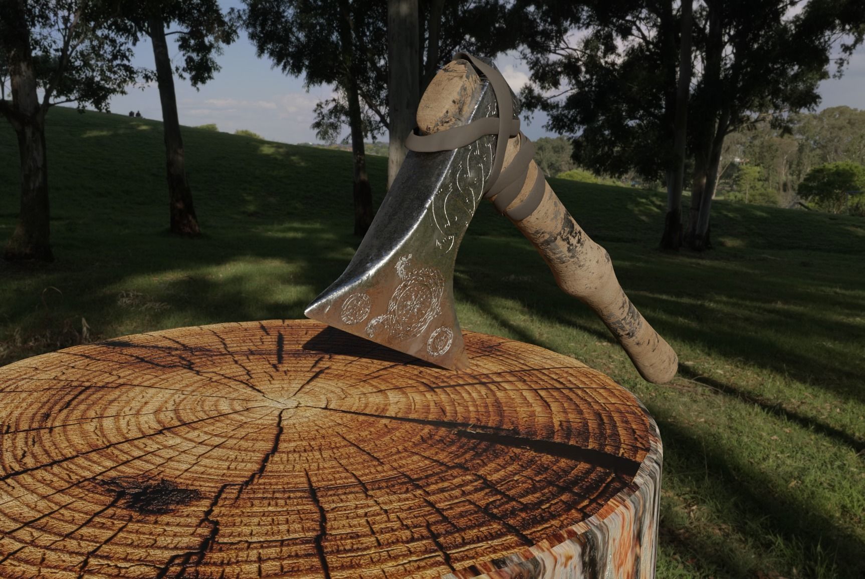 Viking Axe A 9th Century weapon 3D  Low-poly 3D model_4