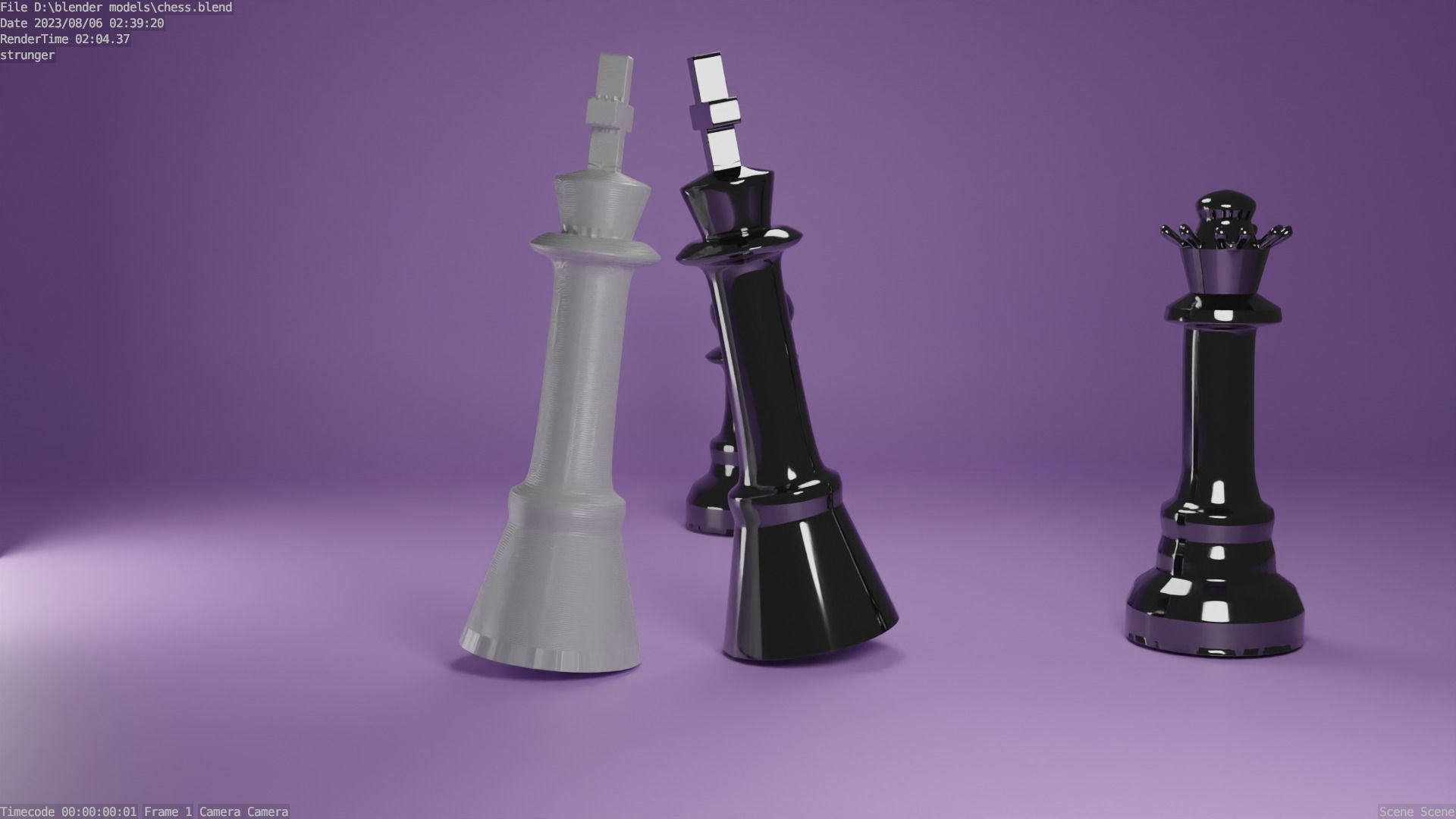 Chess pieces Free low-poly 3D model_3