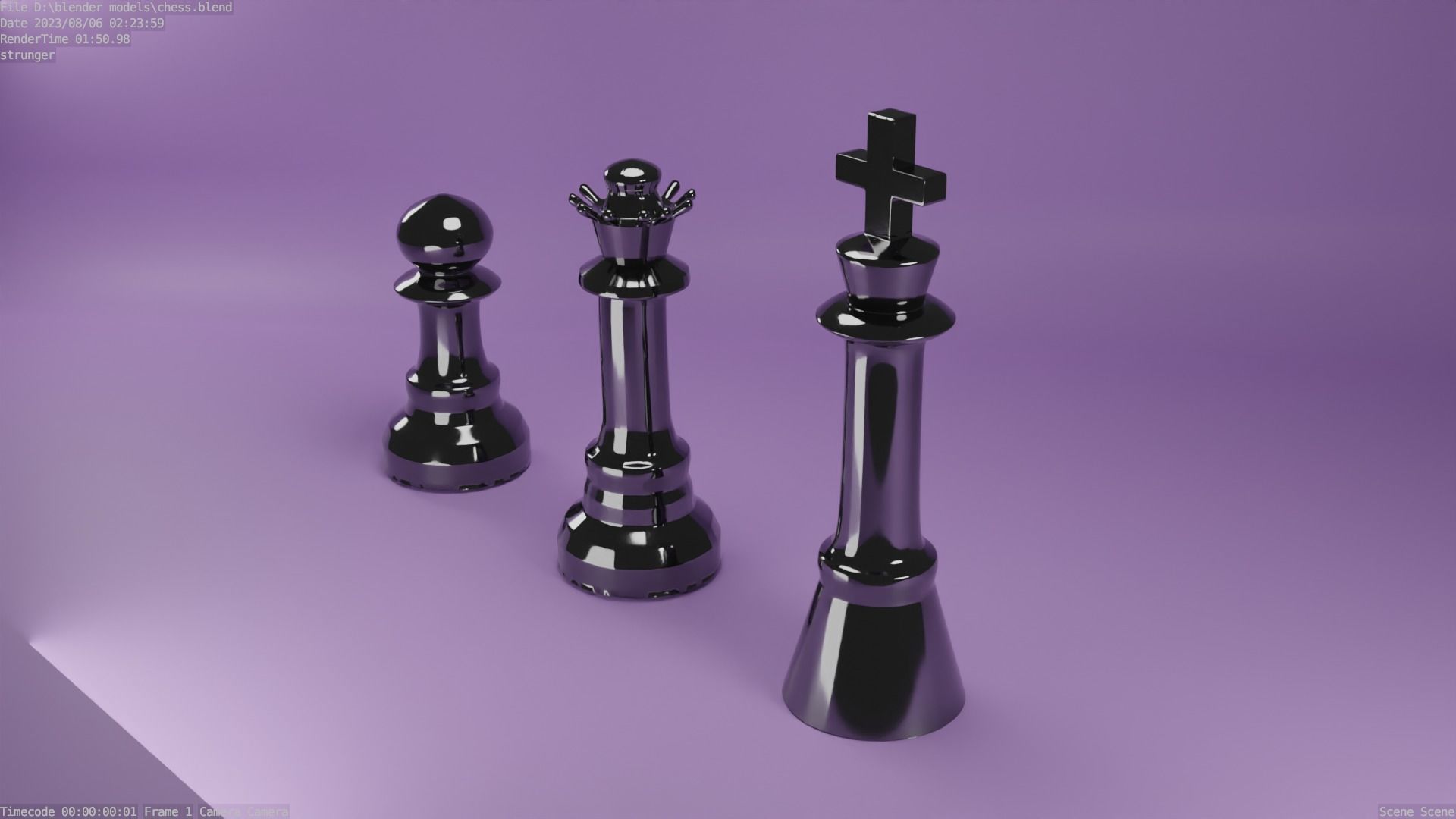 Chess pieces Free low-poly 3D model_1