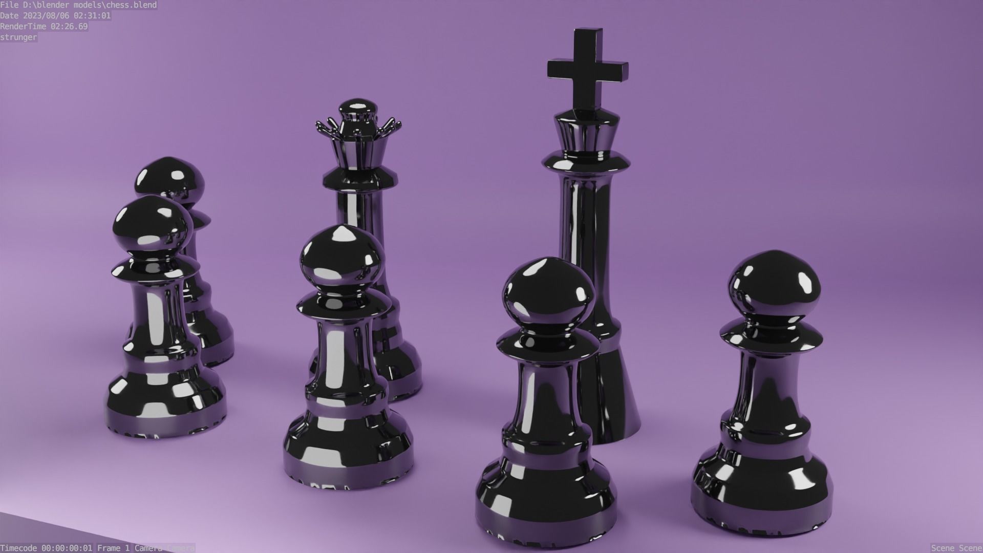 Chess pieces Free low-poly 3D model_2