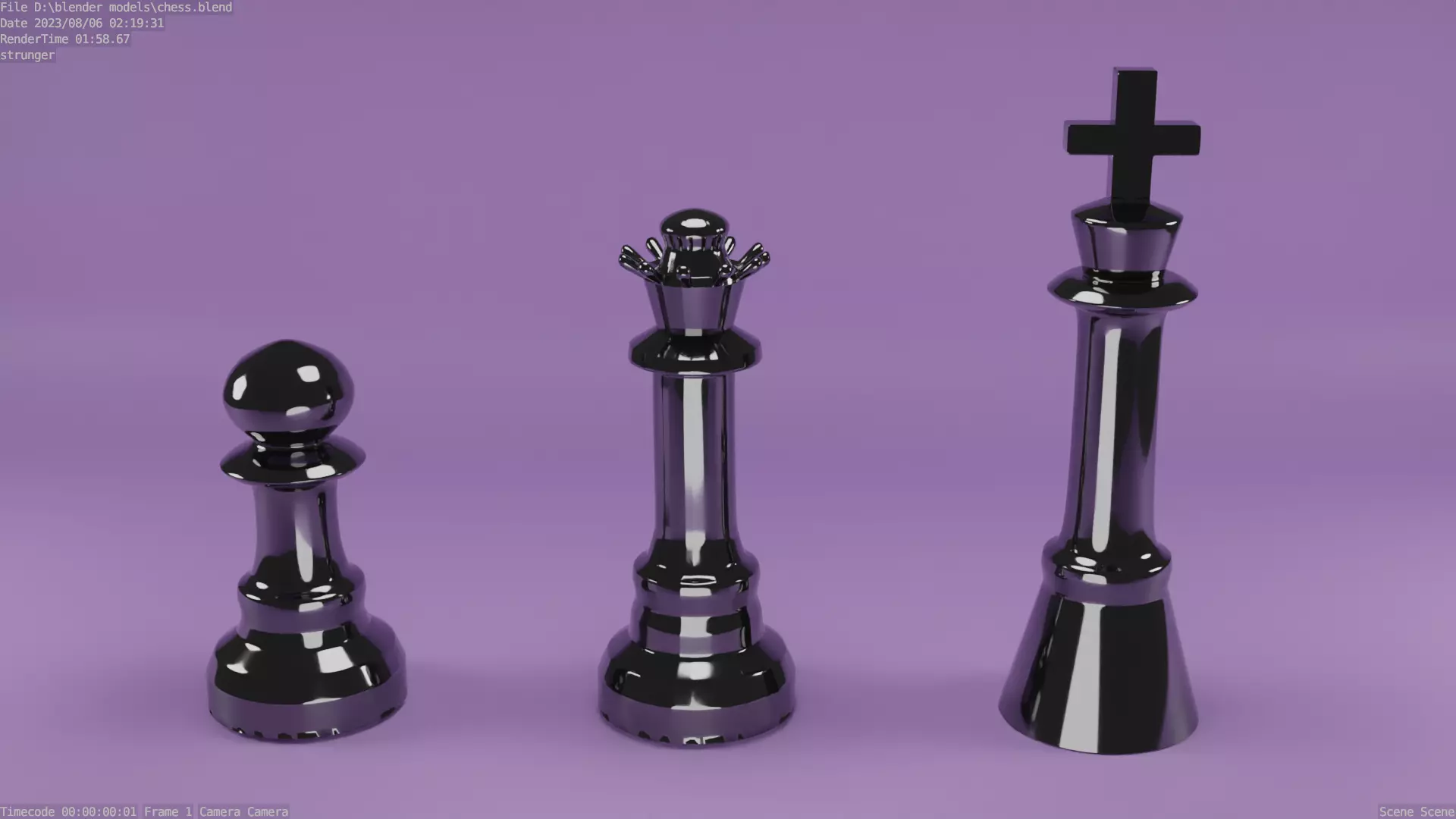Chess pieces Free low-poly 3D model_0