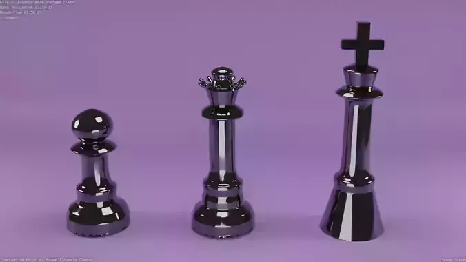 Chess pieces Free low-poly 3D model