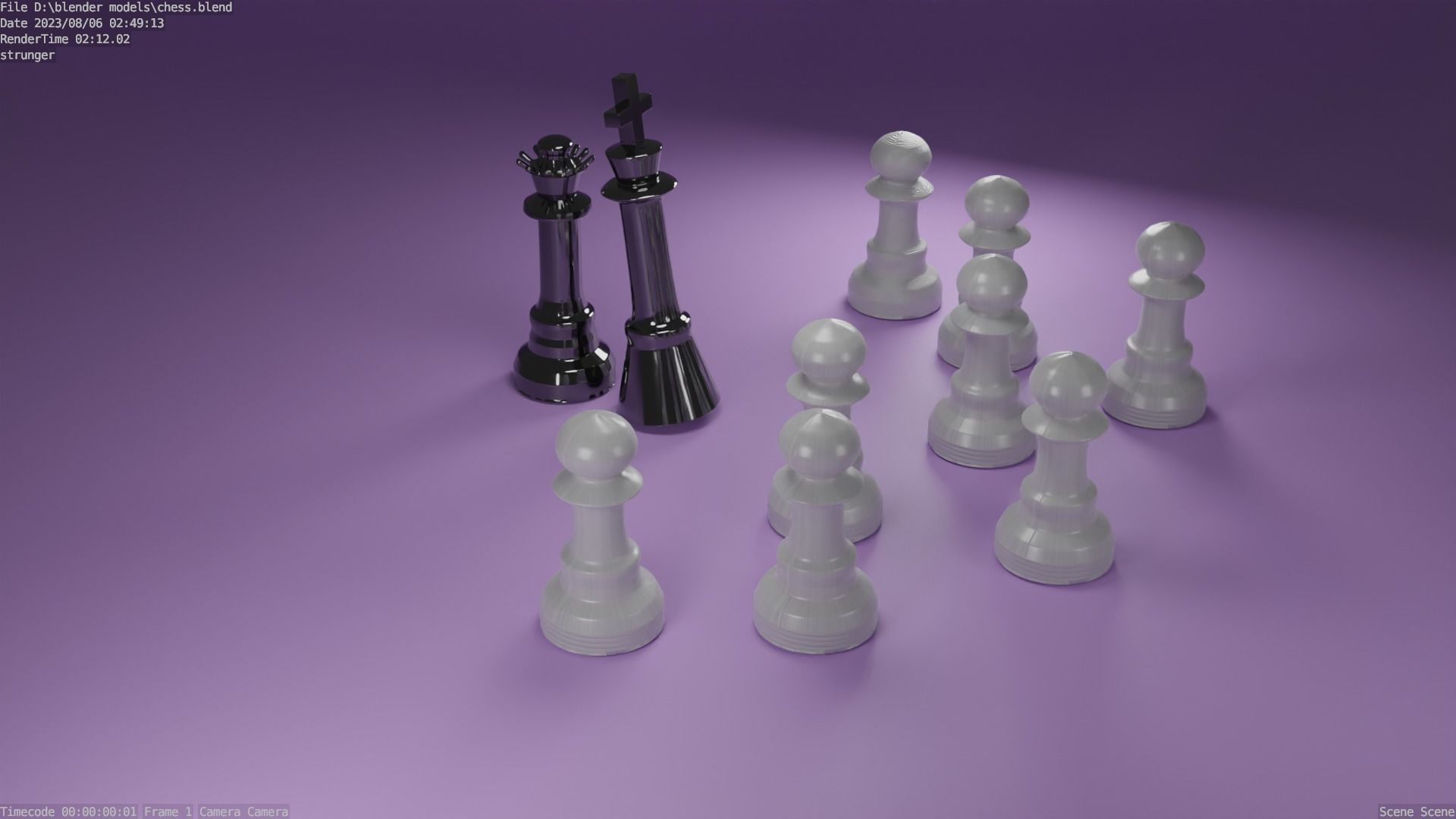 Chess pieces Free low-poly 3D model_4