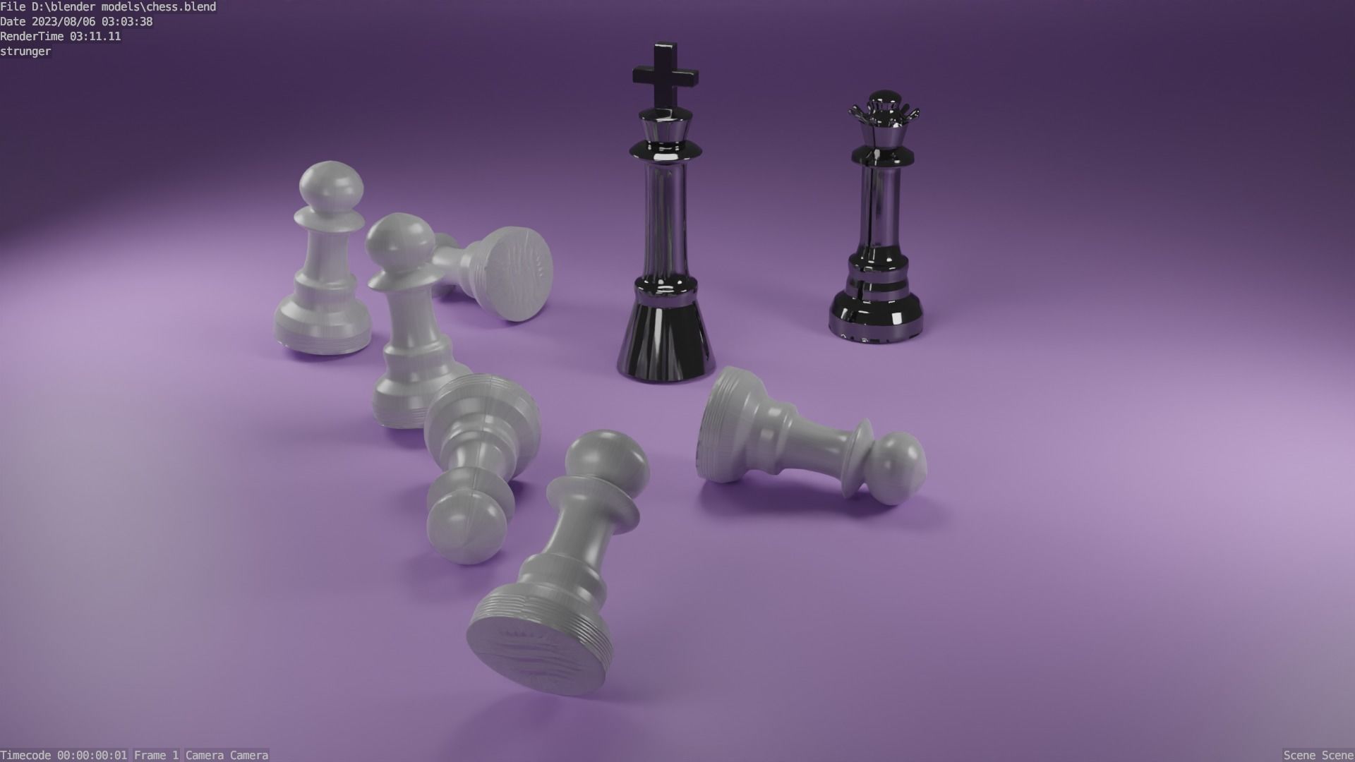 Chess pieces Free low-poly 3D model_5