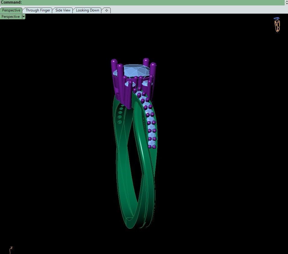 Engagement Ring 3D print model_3