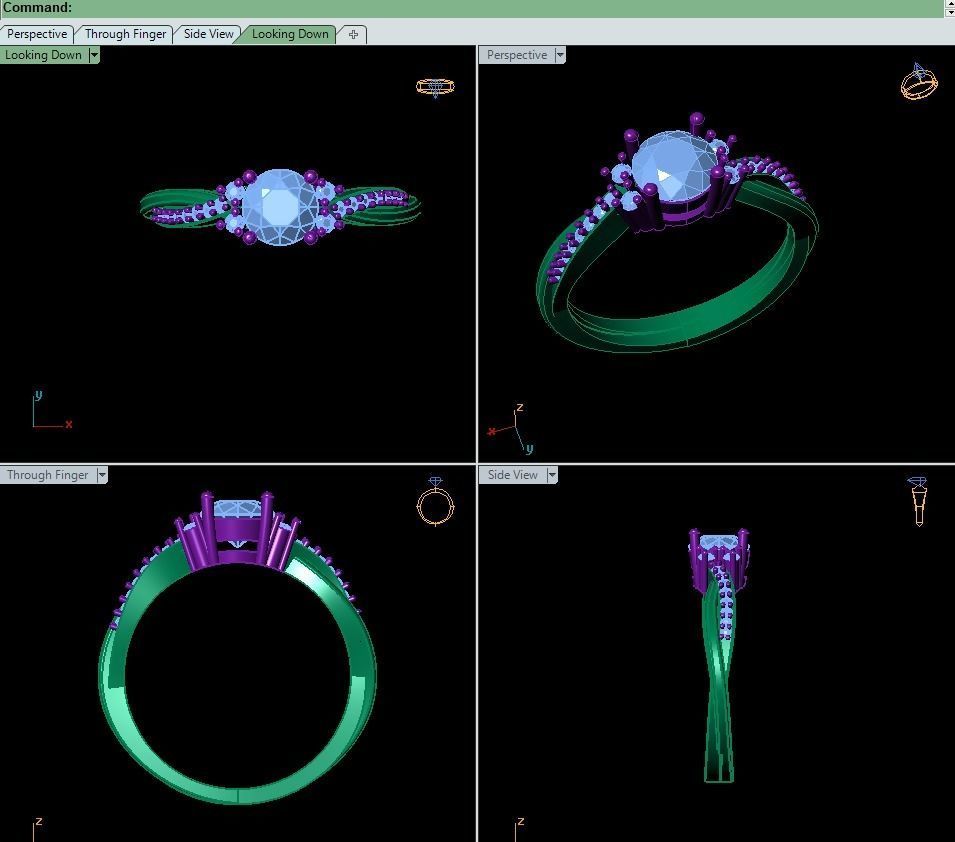 Engagement Ring 3D print model_6